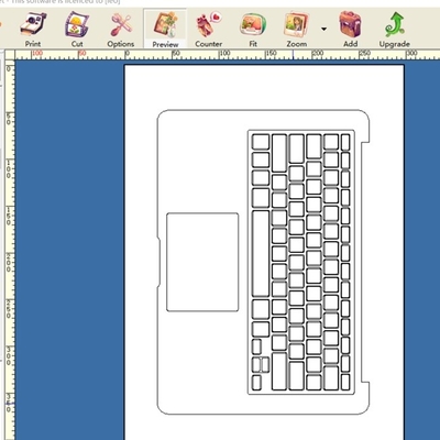 Mesin Pembuat Kulit Laptop Full Body Vinyl Graphics Printer Software Cutter Custom