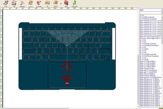 Macbook Penutup Kayu Vinyl Cutter Plotter Desktop