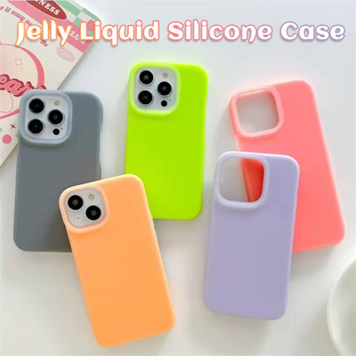 Ponsel Tahan Guncangan Penutup Belakang Ponsel Jelly Kasus Silikon Cair untuk Iphone 14 / 14PRO / 14 PRO MAX / 13 / 13PRO